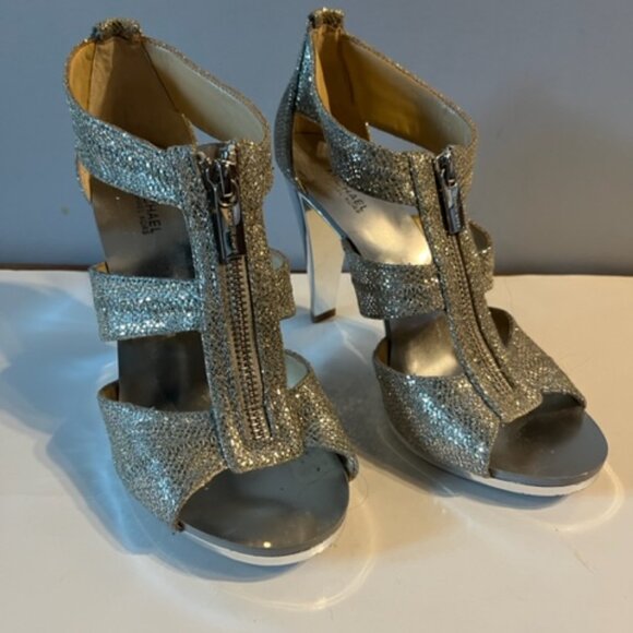 Michael Kors silvery flashy bling bling prom wedding fancy high heels*READ - Picture 2 of 11